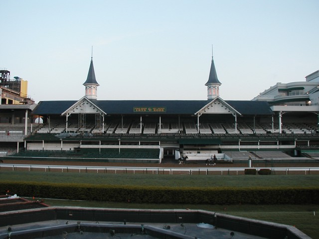 The Twin Spires viewed from the stables, photo www.finalturnsites.com